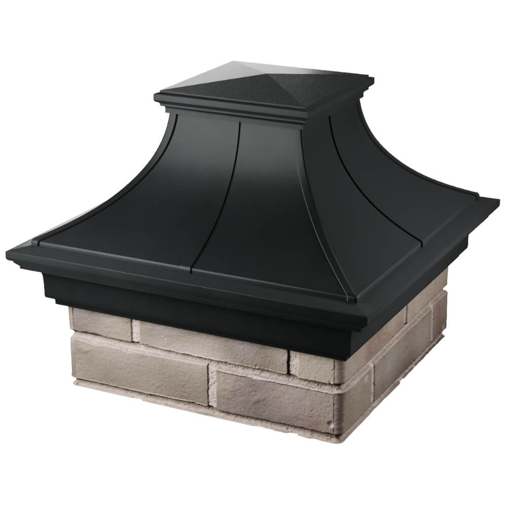 Колпак Zking Монблан Премиум Черный на столб 1.5х1.5 кирпича (385х385мм) в Каспийске фото