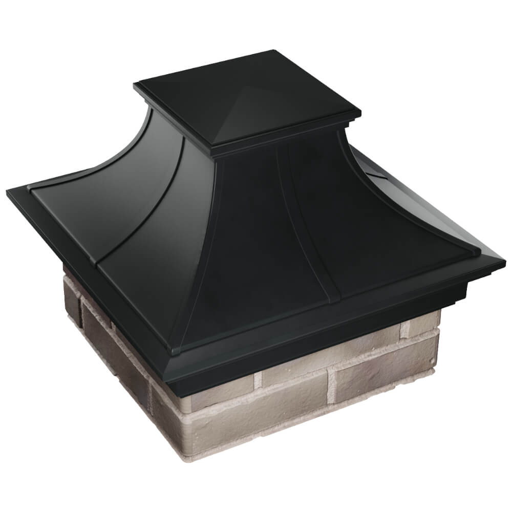 Колпак Zking Монблан Премиум Черный на столб 1.5х1.5 кирпича (385х385мм) в Каспийске фото