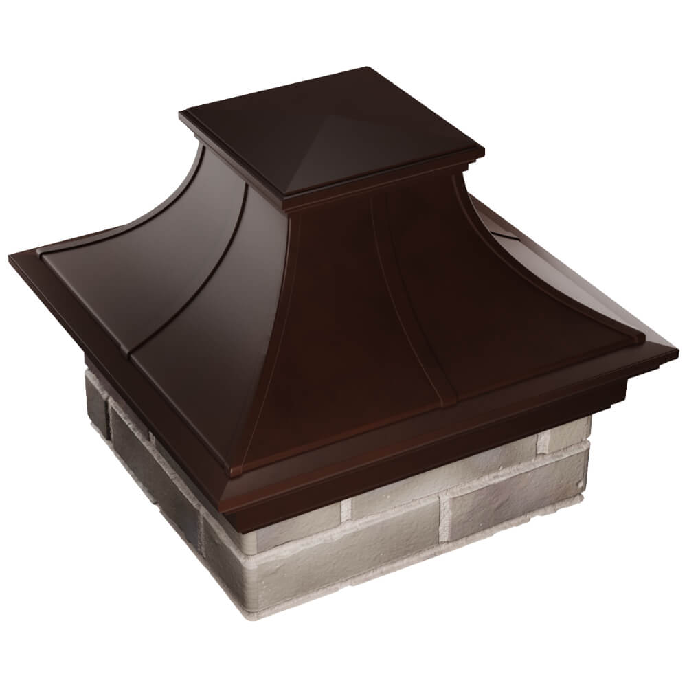 Колпак Zking Монблан Премиум Коричневый на столб 1.5х1.5 кирпича (385х385мм) в Каспийске фото