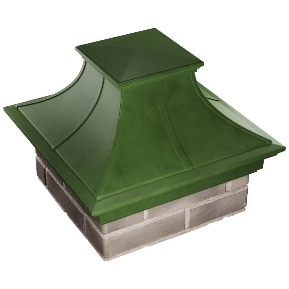Колпак Zking Монблан Премиум Зеленый на столб 1.5х1.5 кирпича (385х385мм) в Каспийске фото