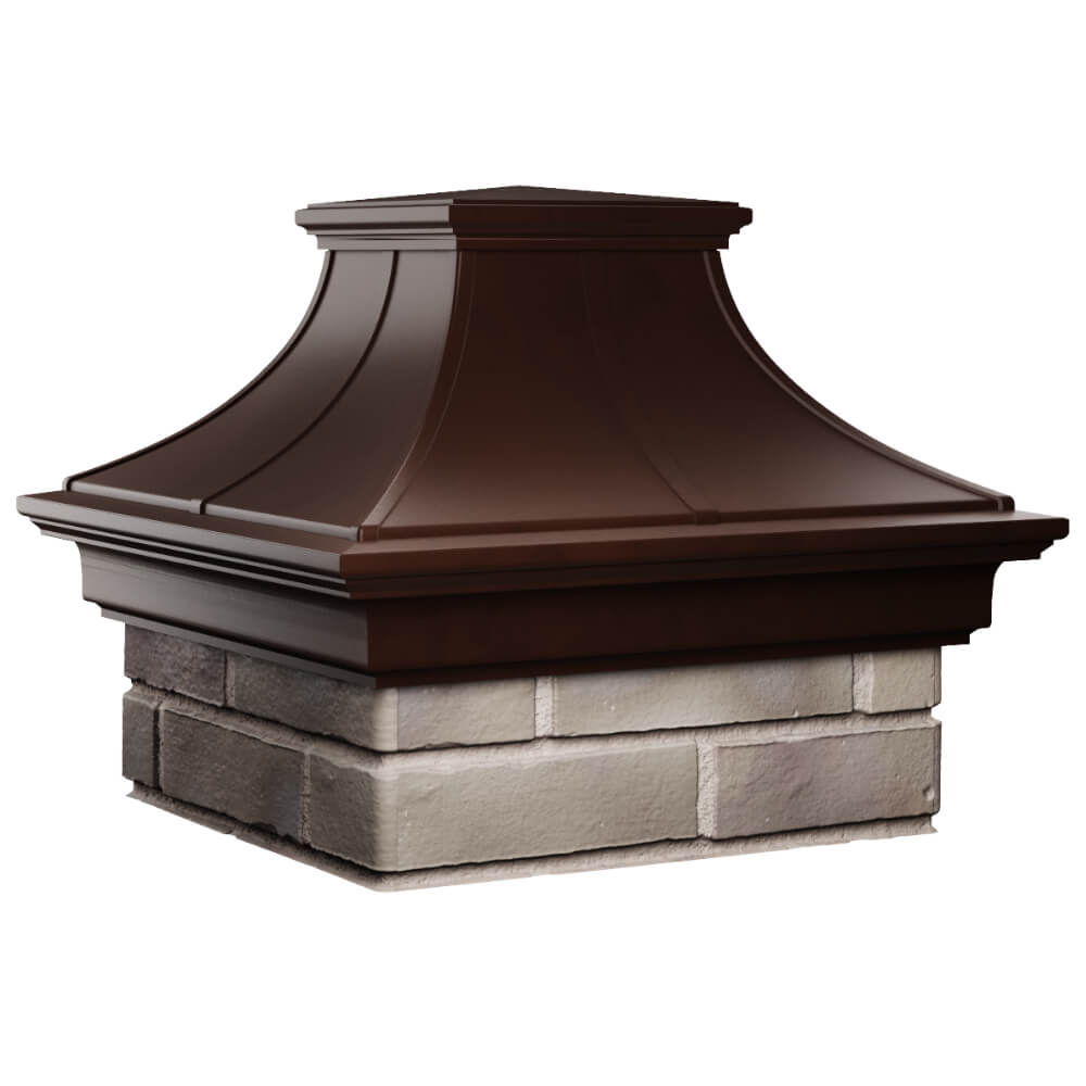 Колпак Zking Монблан Премиум Коричневый на столб 1.5х1.5 кирпича (385х385мм) в Каспийске фото