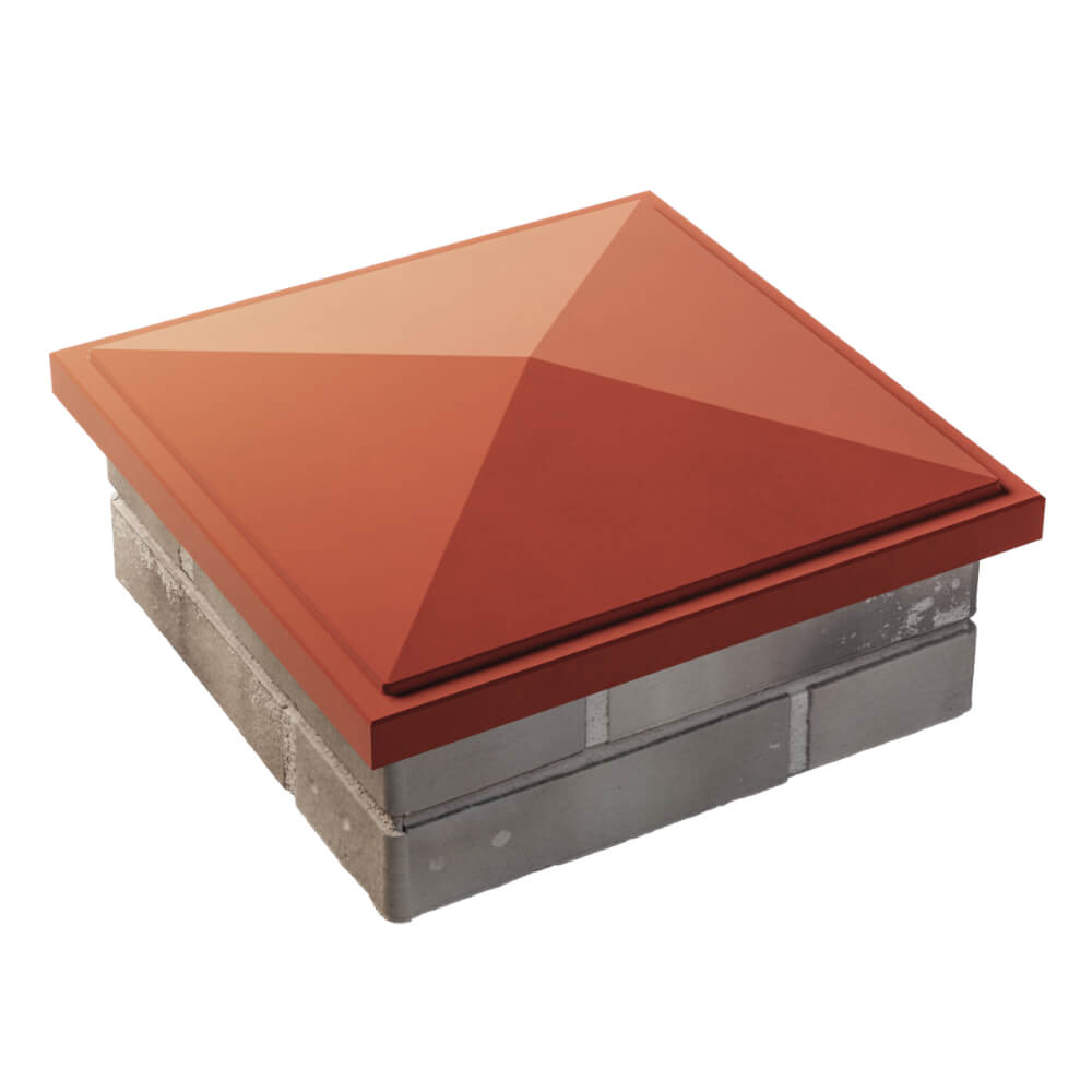 Колпак Zking БонаМоно Красный на столб 1.5х1.5 кирпича (385х385, 400х400мм) в Каспийске фото