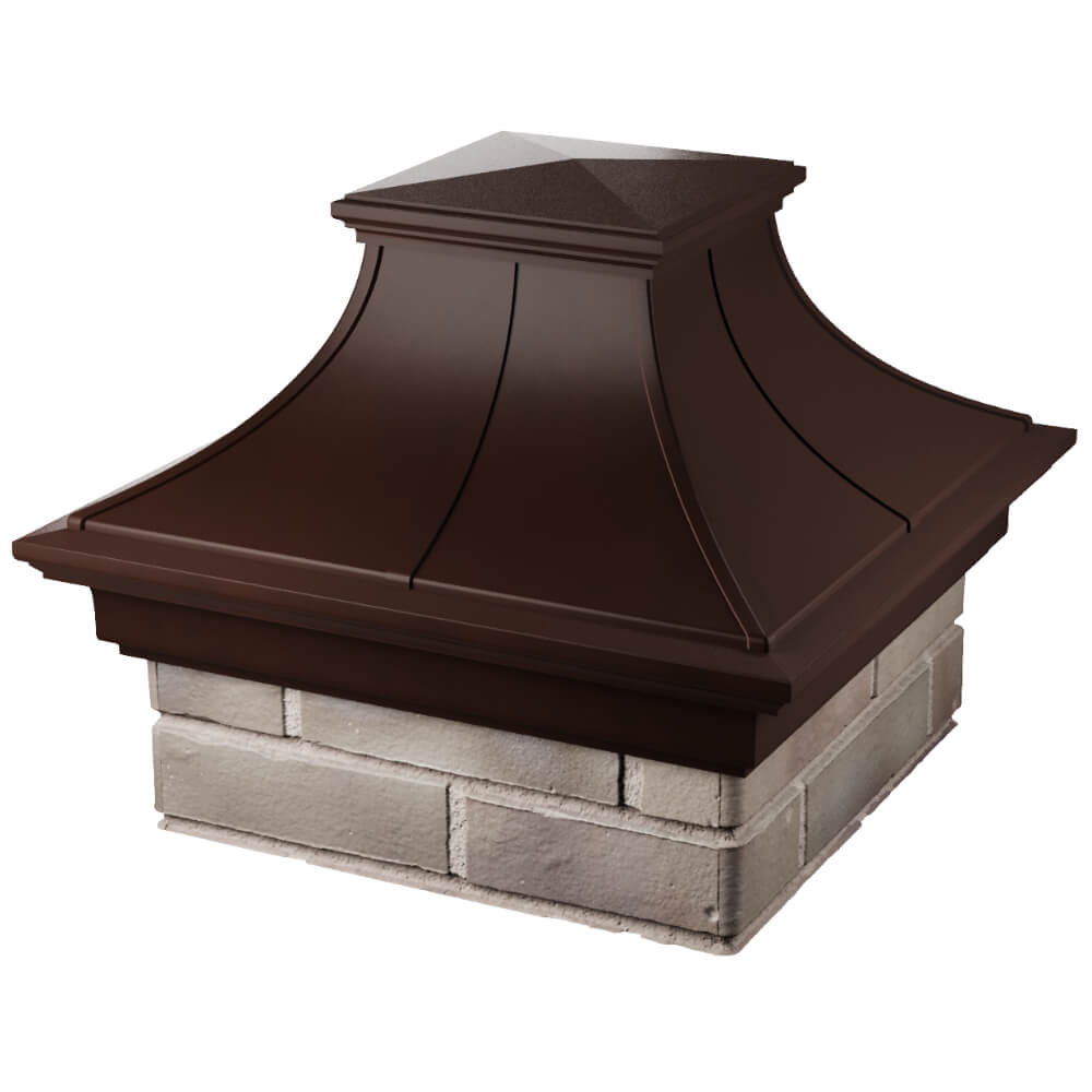 Колпак Zking Монблан Премиум Коричневый на столб 1.5х1.5 кирпича (385х385мм) в Каспийске фото