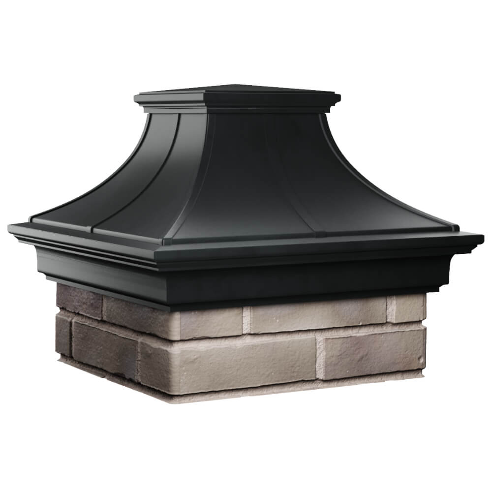 Колпак Zking Монблан Премиум Черный на столб 1.5х1.5 кирпича (385х385мм) в Каспийске фото