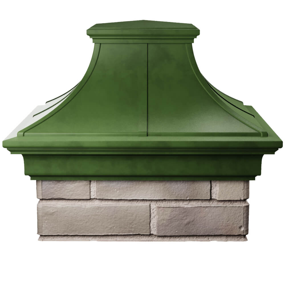 Колпак Zking Монблан Премиум Зеленый на столб 1.5х1.5 кирпича (385х385мм) Каспийск фото