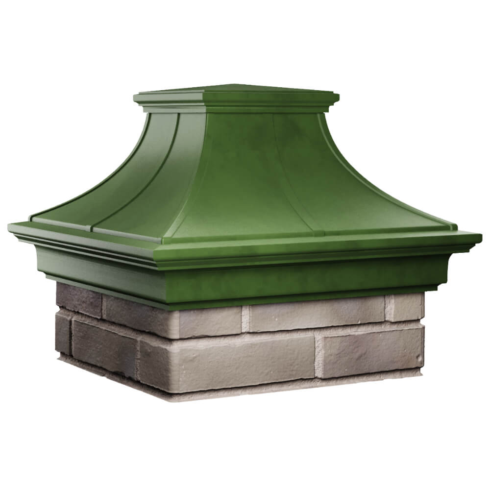 Колпак Zking Монблан Премиум Зеленый на столб 1.5х1.5 кирпича (385х385мм) в Каспийске фото