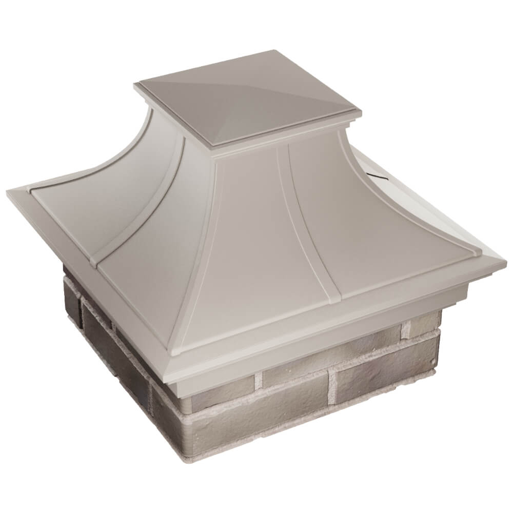 Колпак Zking Монблан Премиум Бежевый на столб 1.5х1.5 кирпича (385х385мм) в Каспийске фото